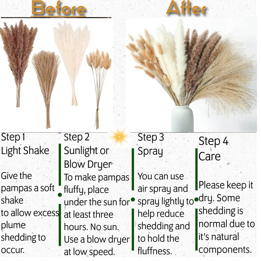 Dried Multi-Colored Pampas Grass Flower Arrangement