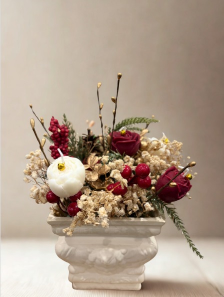 Classic Crimson & Gold Pedestal