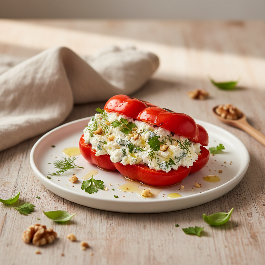 Poivron farci au fromage frais