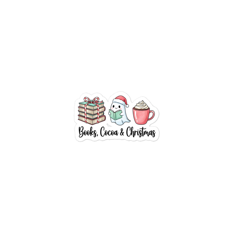 Books, Cocoa & Christmas Sticker
