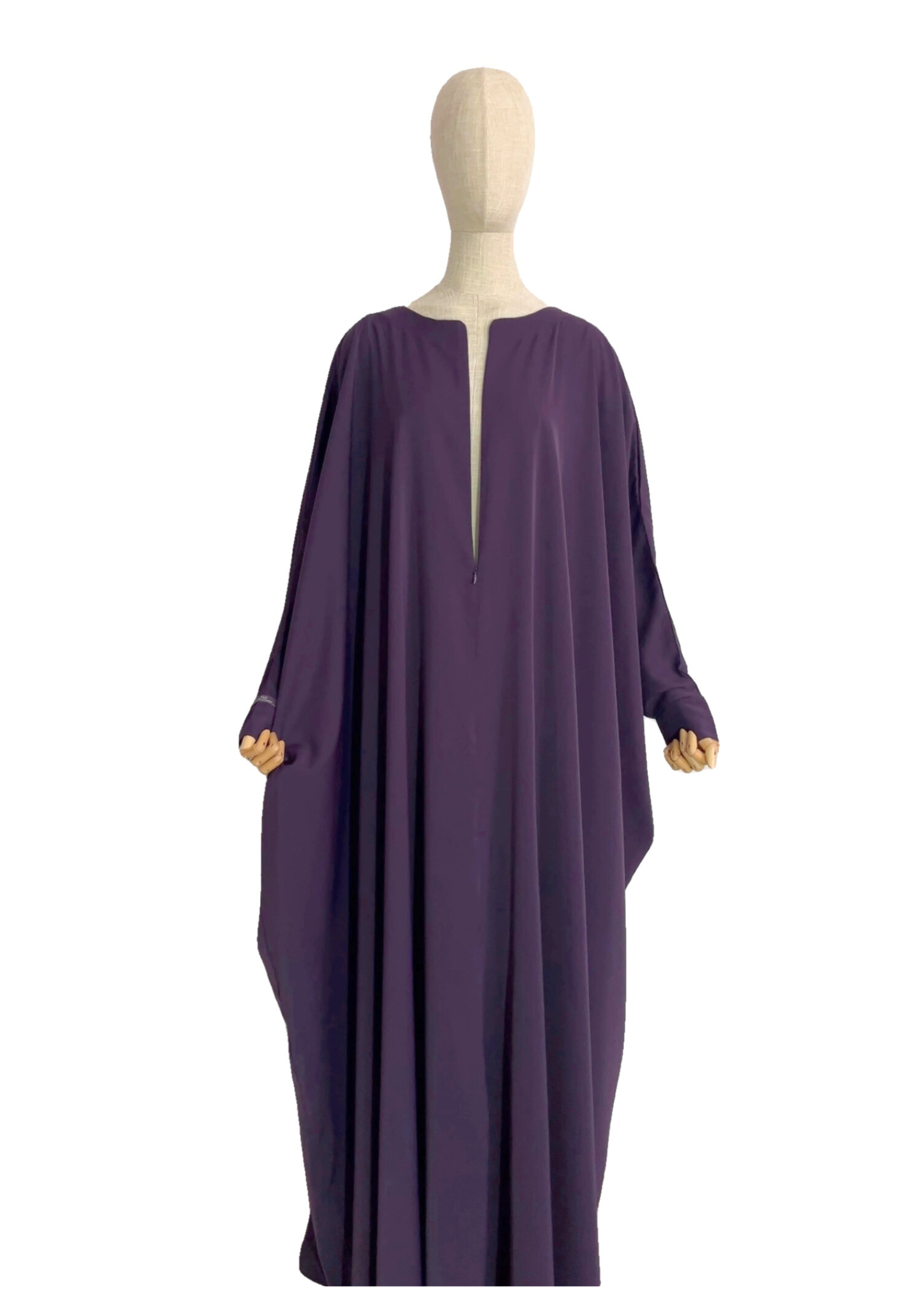 Purple Batwing Abaya (with zip)