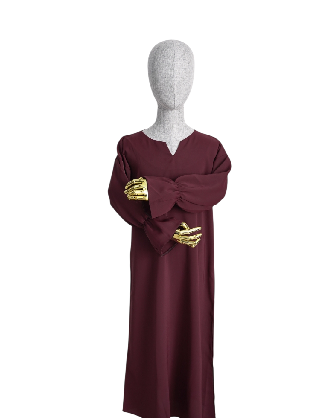 Elegant Burgundy Children's Abaya