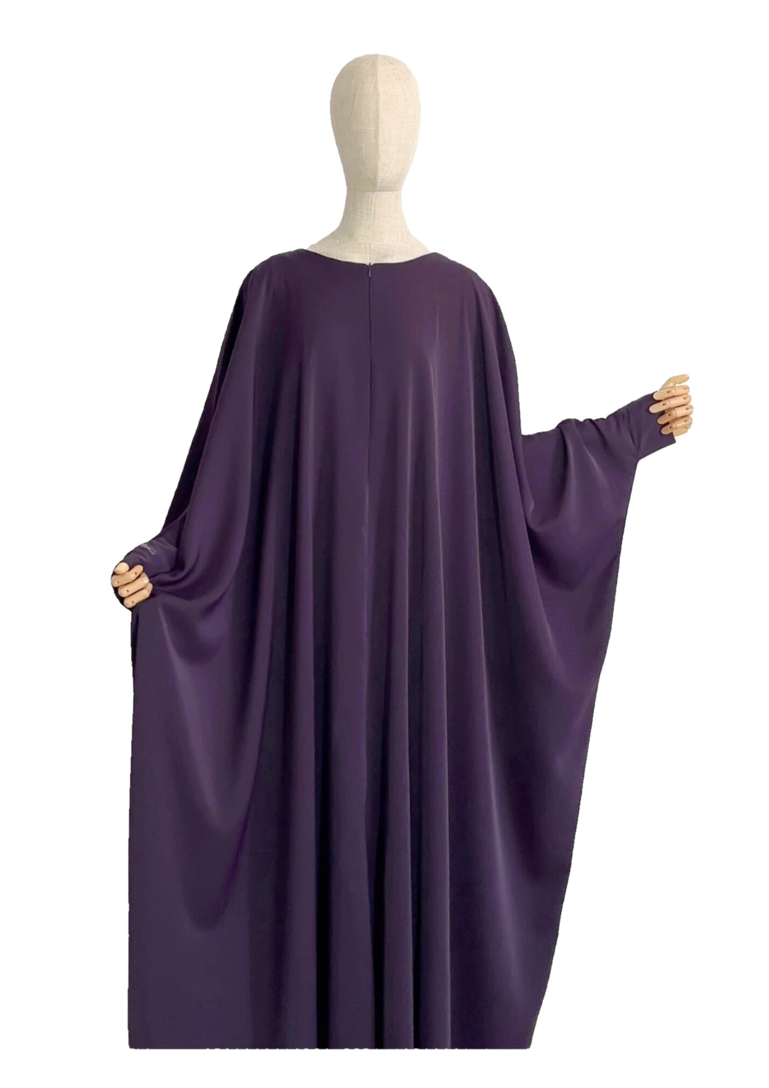 Purple Batwing Abaya (with zip)