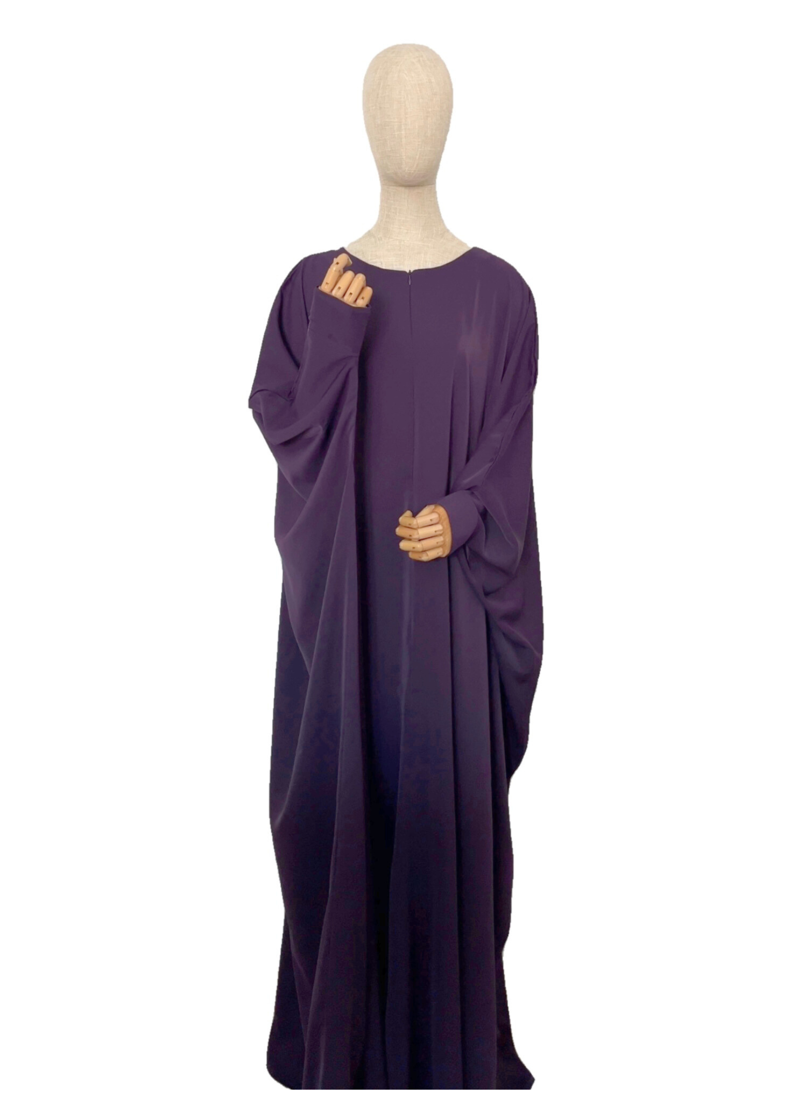 Purple Batwing Abaya (with zip)