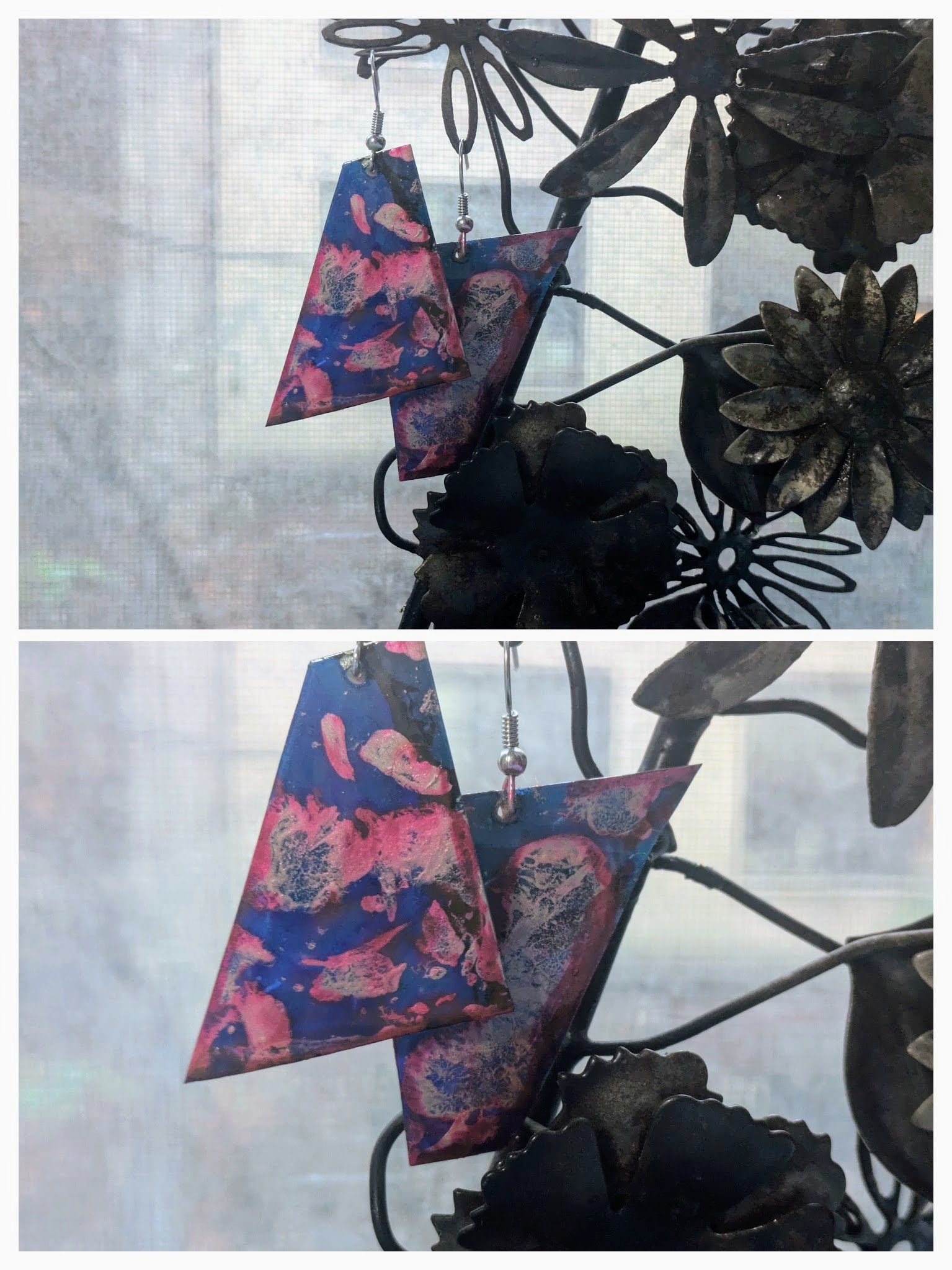 Handmade Geometric Resin Earrings