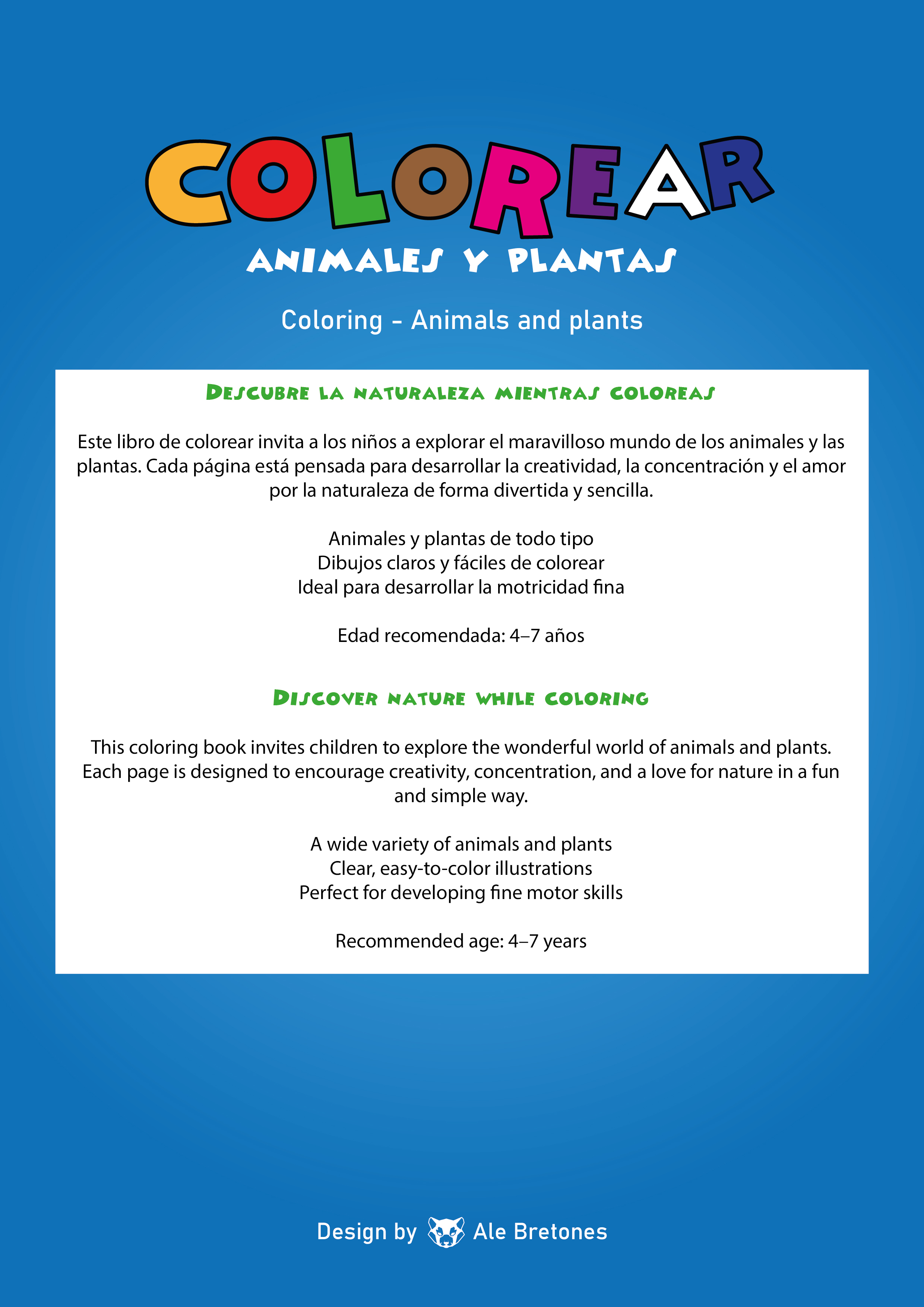 LIBRO COLOREAR - ANIMALES Y PLANTAS - DIGITAL