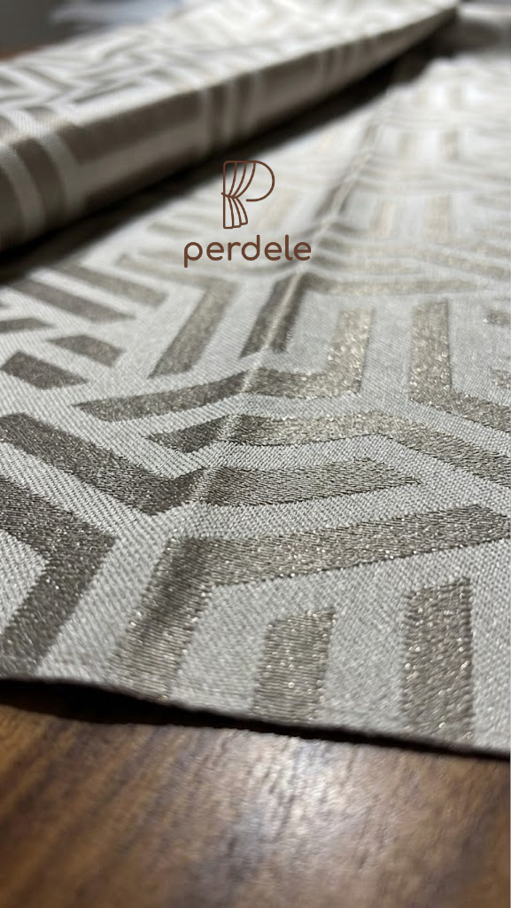 Perdele Modern Geometrik Jakar Fon Perde