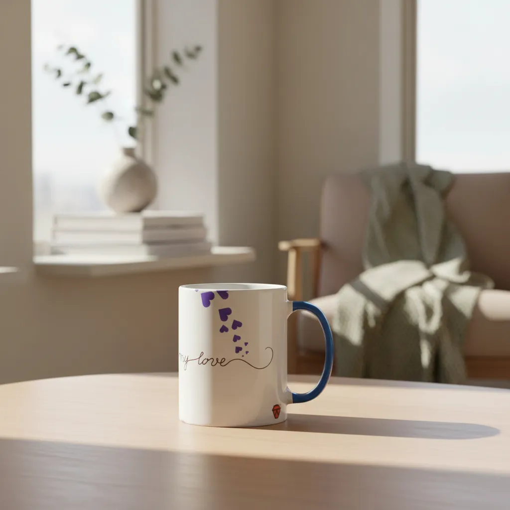 Caneca de Porcelana Namorados, Casais, Frase Coração K2F