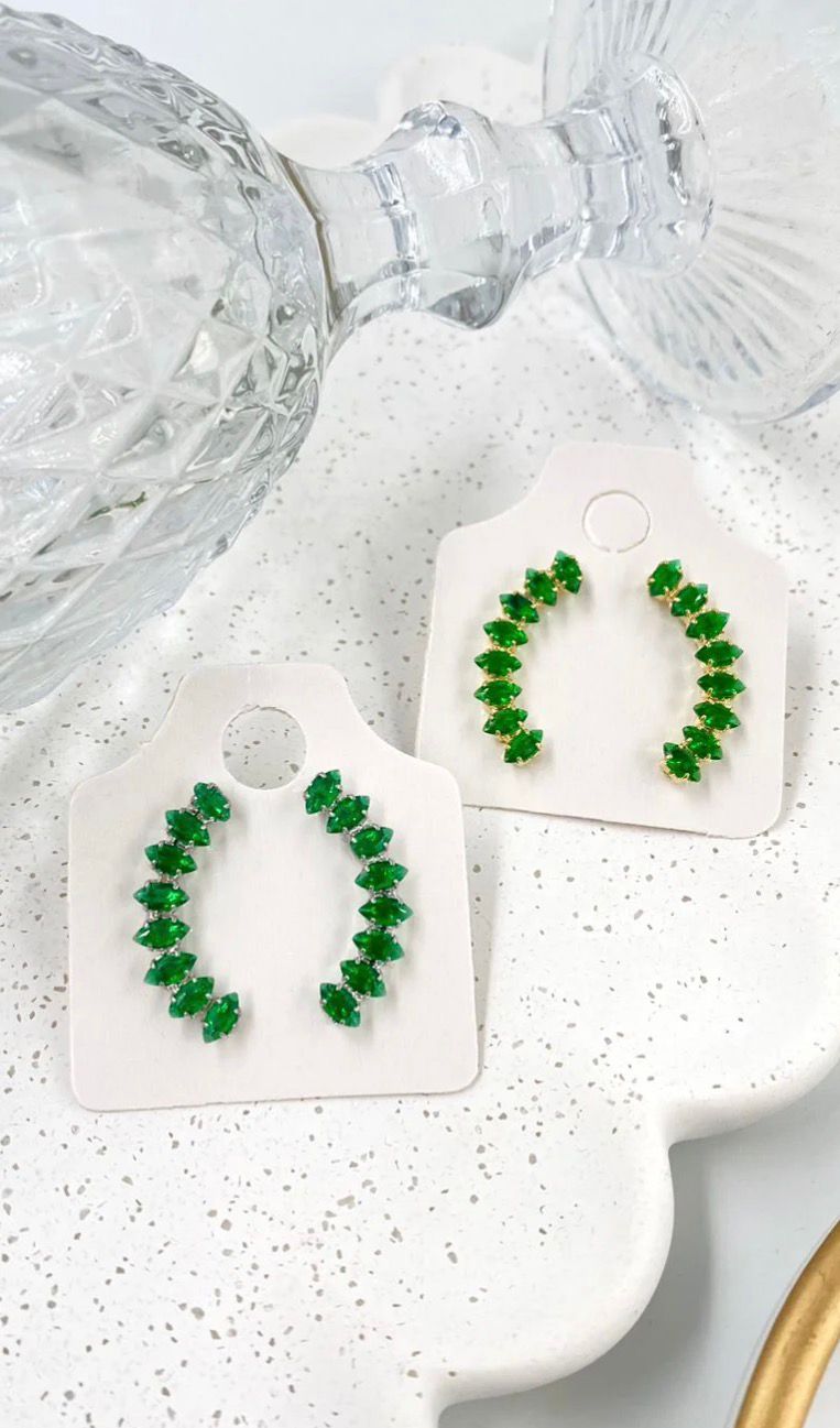 Brincos de argola EAR CUFF em zirconia e folhado a banho de ouro ou prata 