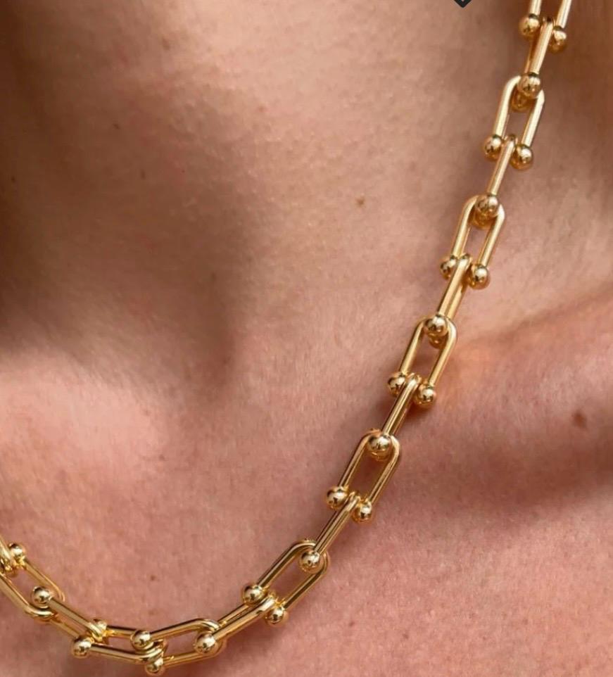 Colar de elos folhado a ouro 18k