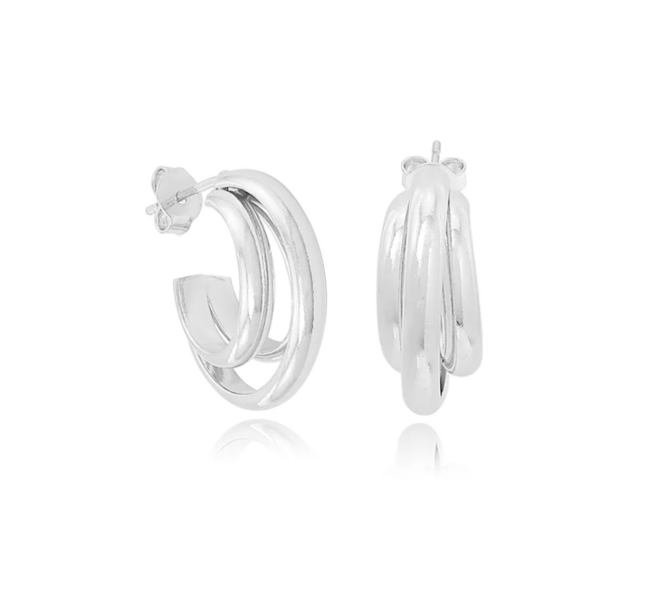 Brincos de argola prateados