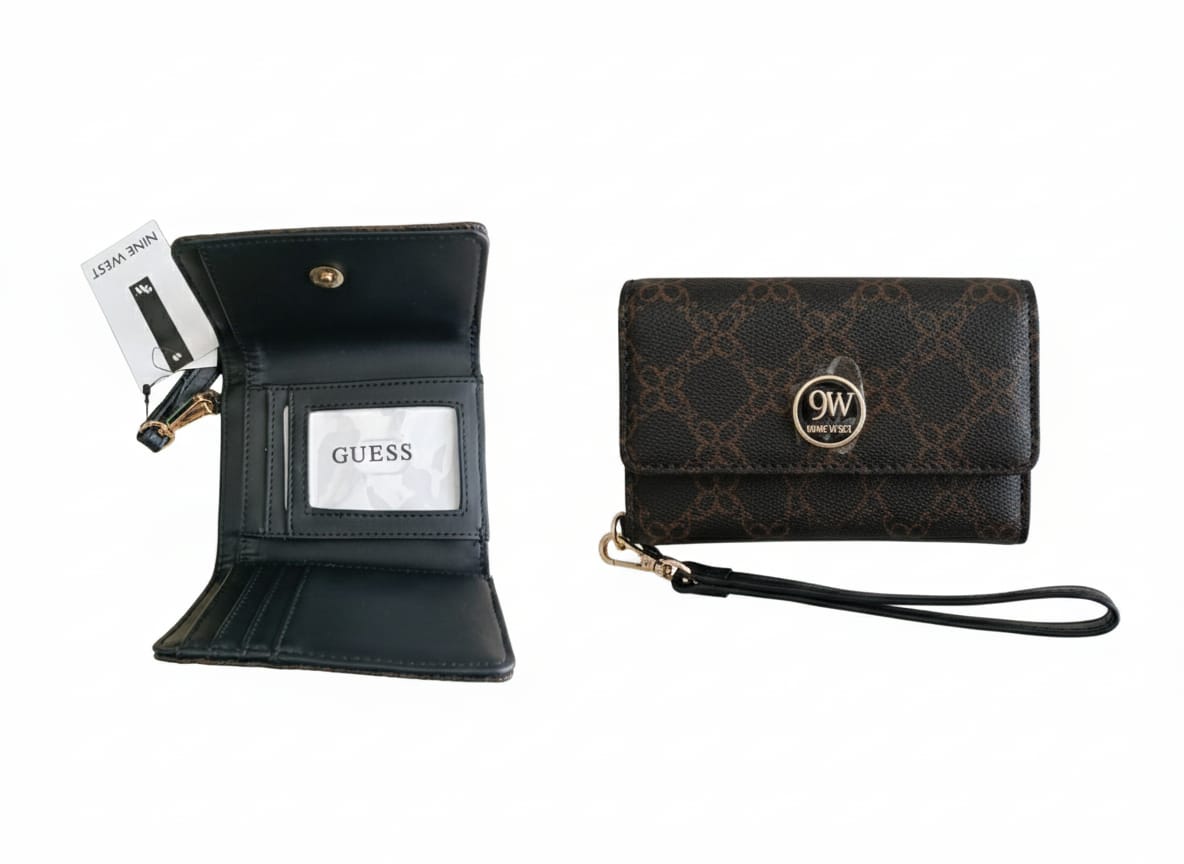 Cartera de mano 9W y billetera Guess