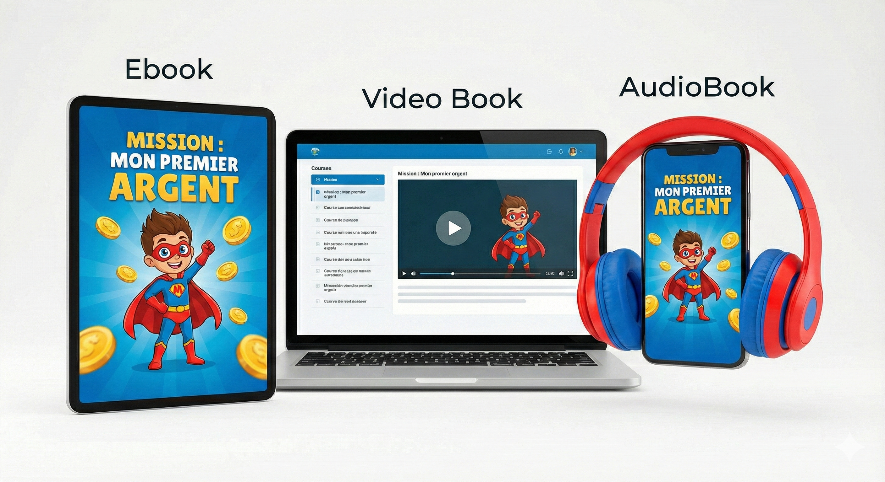 Éducation financière pour les enfants – Mission : Mon premier argent (Livre numérique, livre audio, vidéo) 