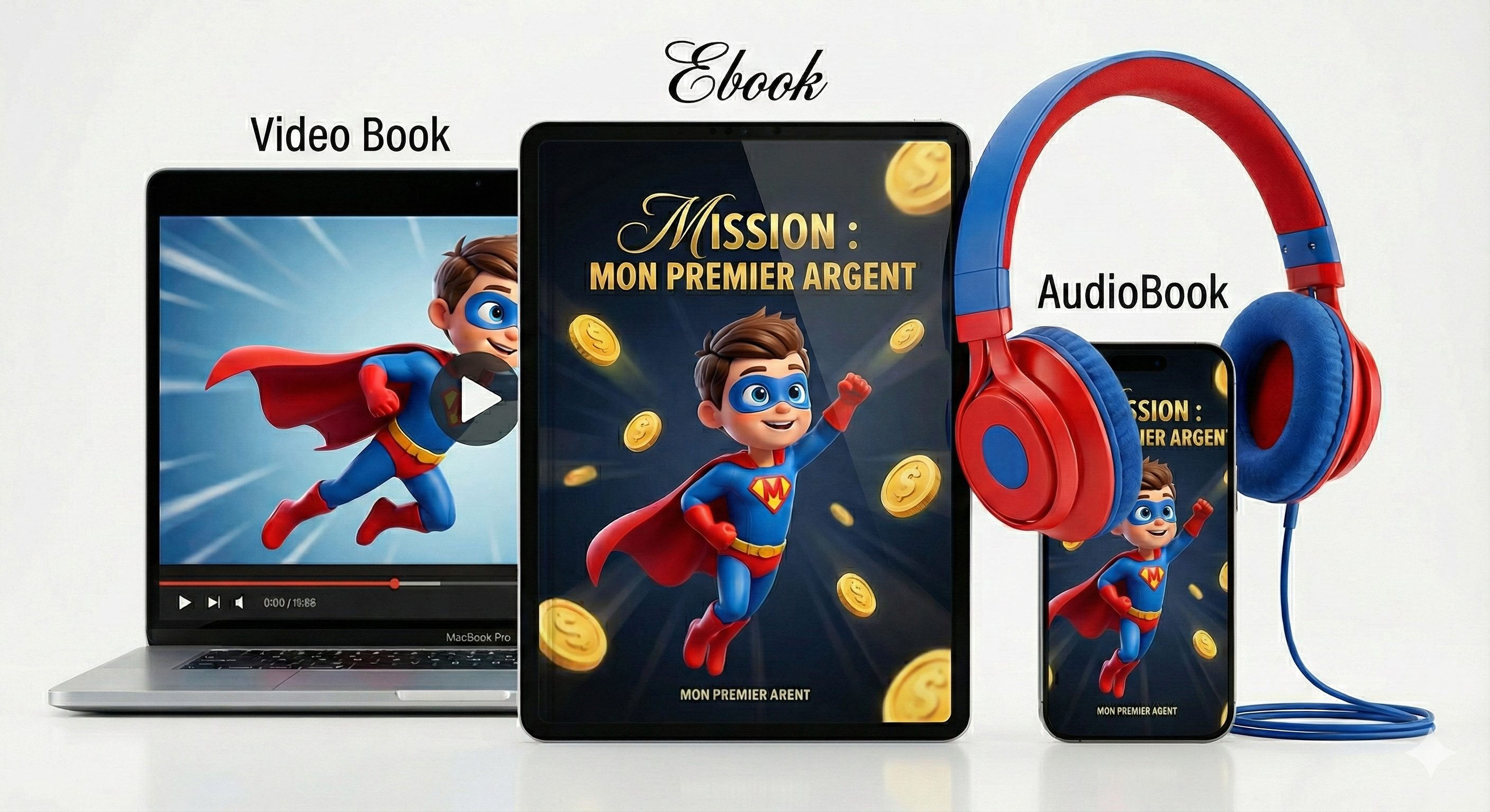 Éducation financière pour les enfants – Mission : Mon premier argent (Livre numérique, livre audio, vidéo) 