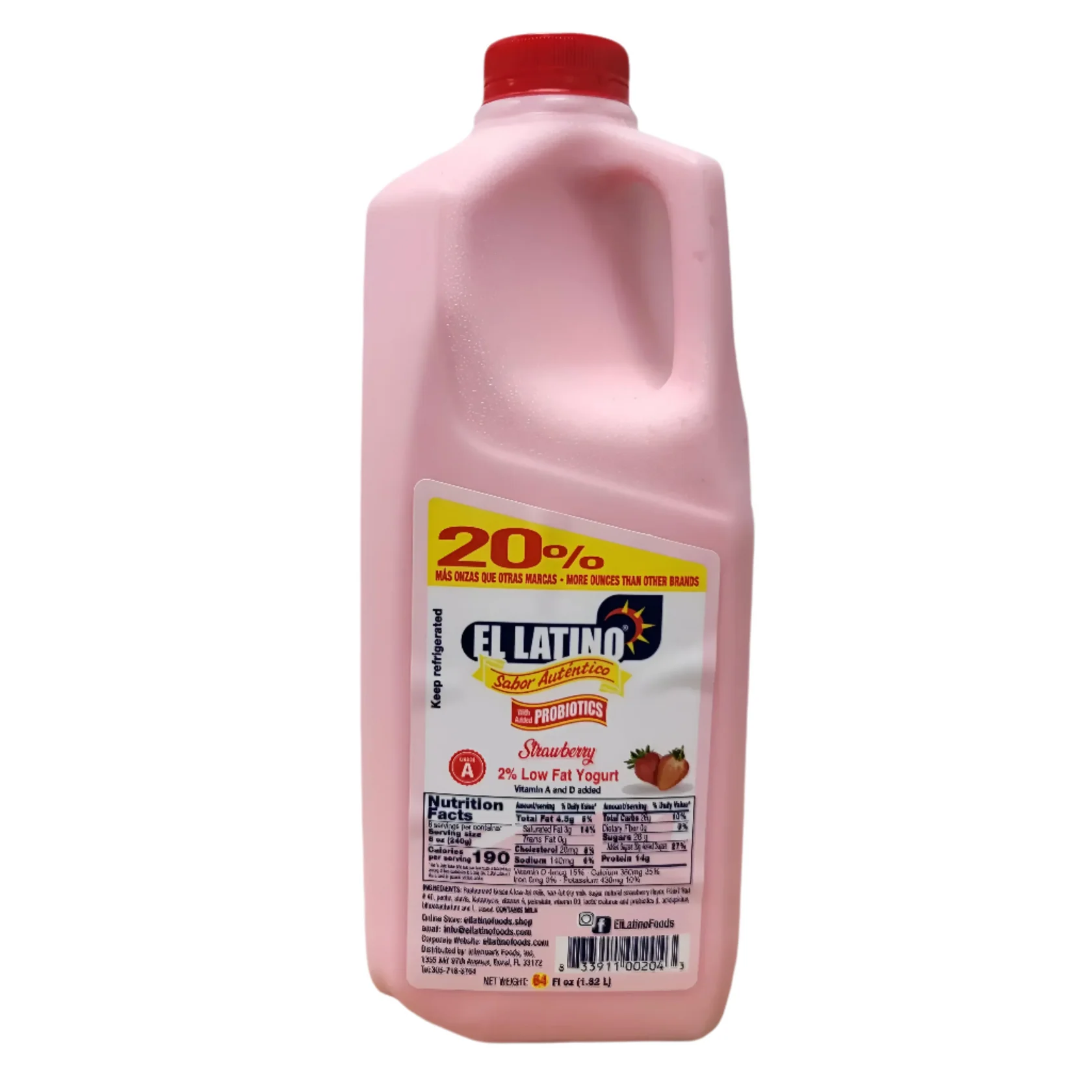 YOGUR DE FRESA EL LATINO / 64 OZ