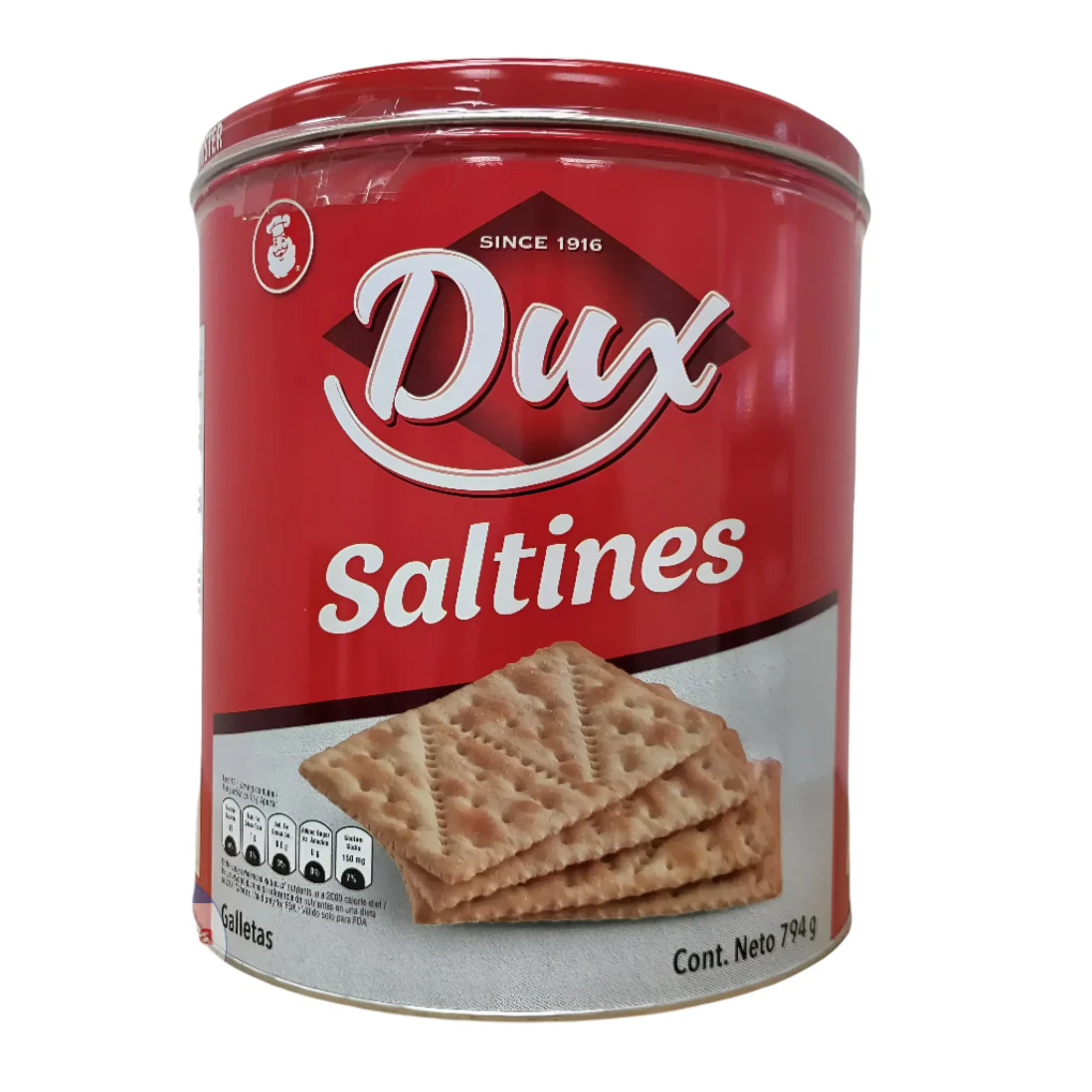 GALLETAS SALTINAS DUX LATA 28 OZ