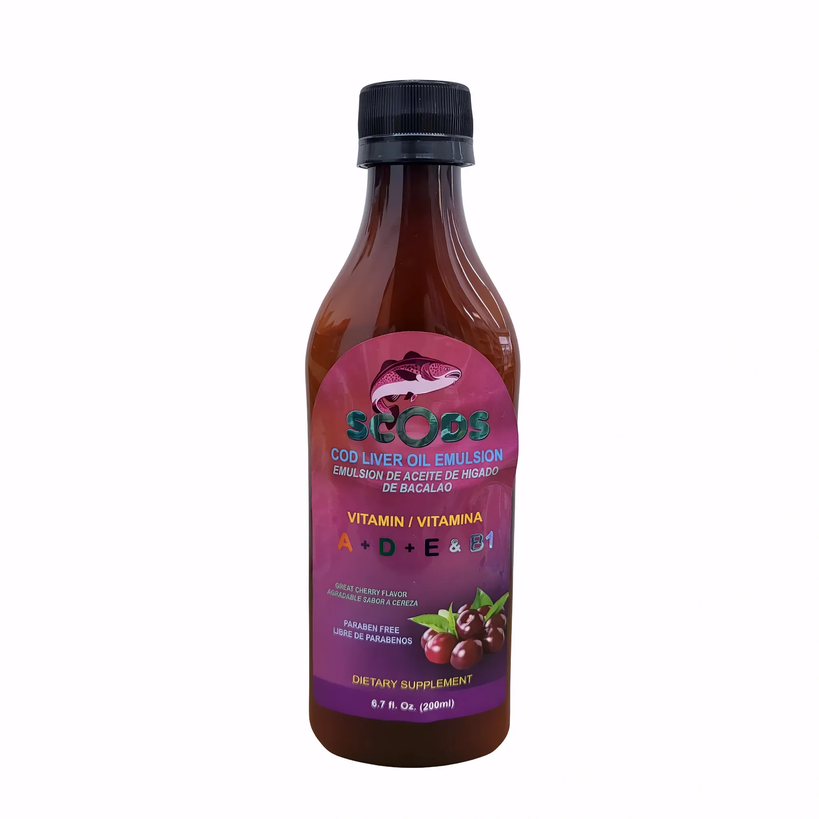 Emulsion De Aceite de Higado de Bacalao Sabor a Cerezas / 6.7 Oz