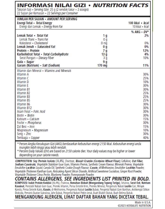 Herbalife F1 Shake Mix Cookies & Cream