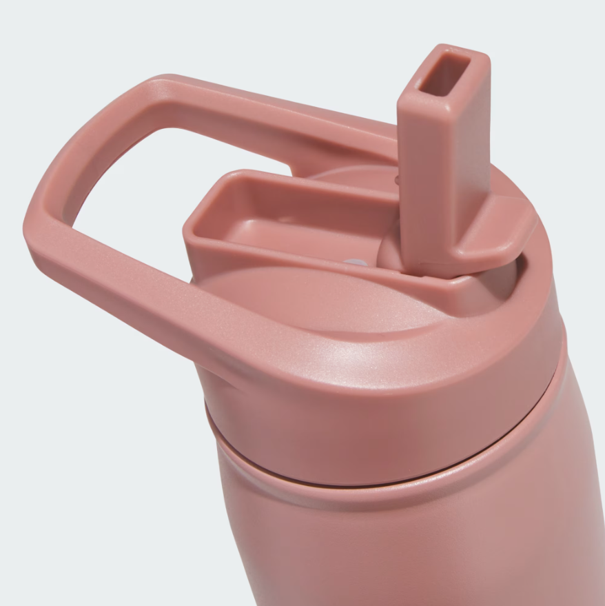 Adidas Botella de agua de metal con tapa de pajita, de 20 onzas, para agua caliente y fría