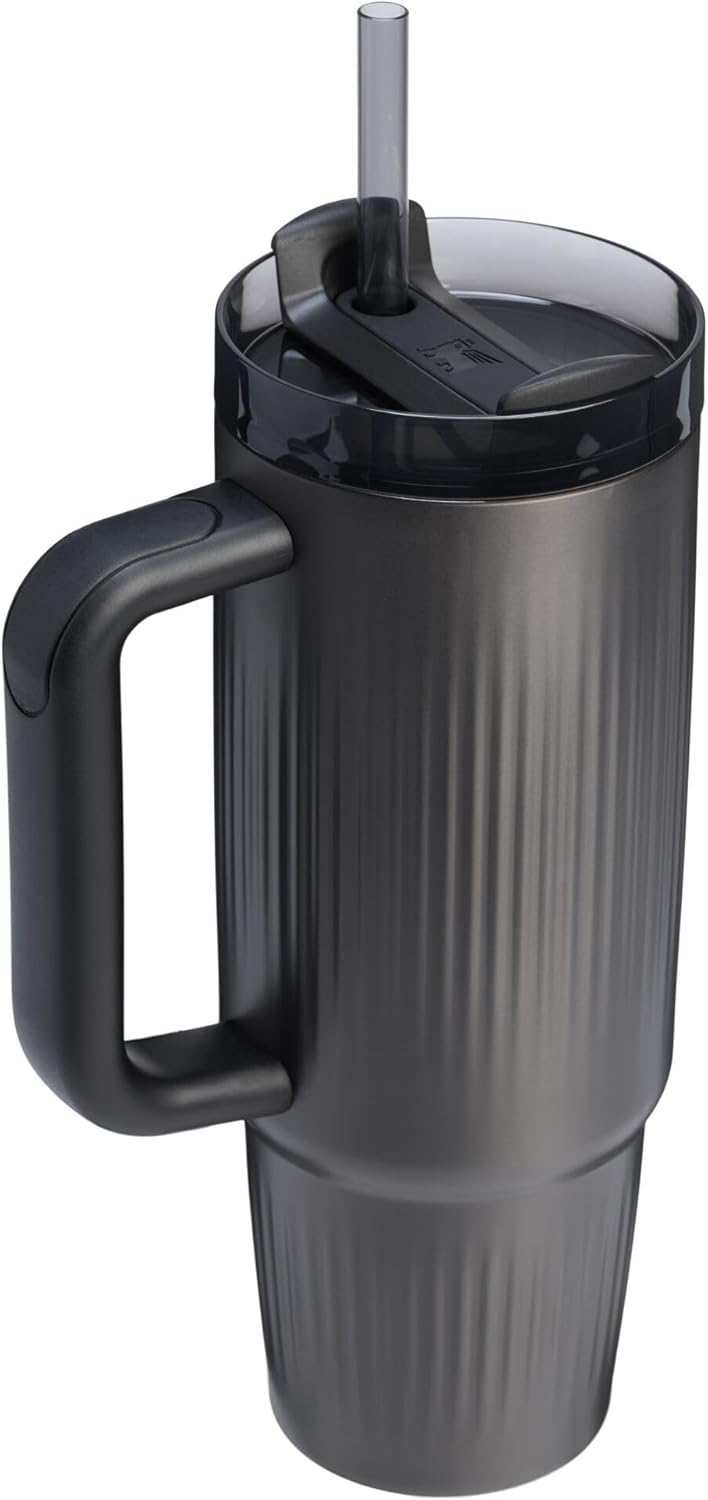 Stanley Quencher H2.0 - Vaso de acero inoxidable con asa, pajilla y tapa FlowState 30 Oz