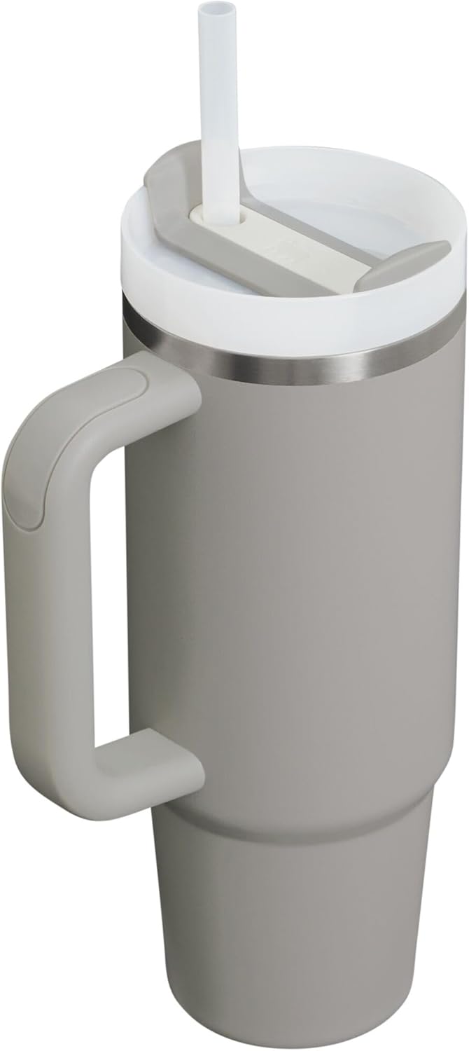 Stanley Quencher H2.0 - Vaso de acero inoxidable con asa, pajilla y tapa FlowState 30 Oz