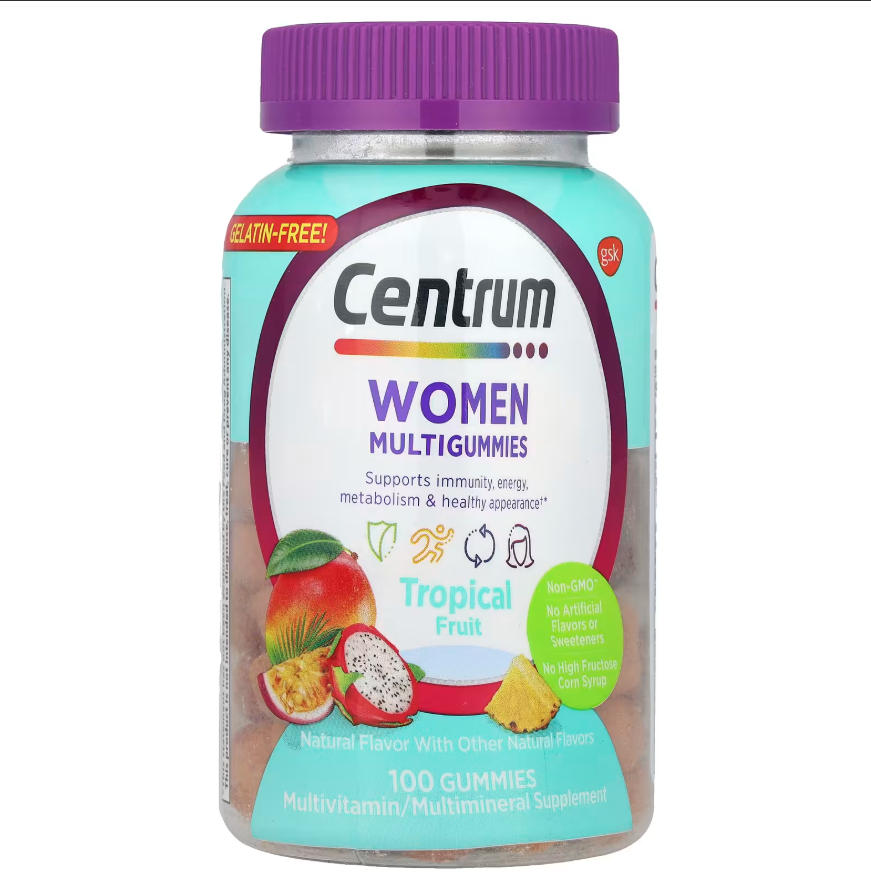 Centrum, Gomitas multivitamínicas para mujeres, Frutas tropicales, 100 gomitas