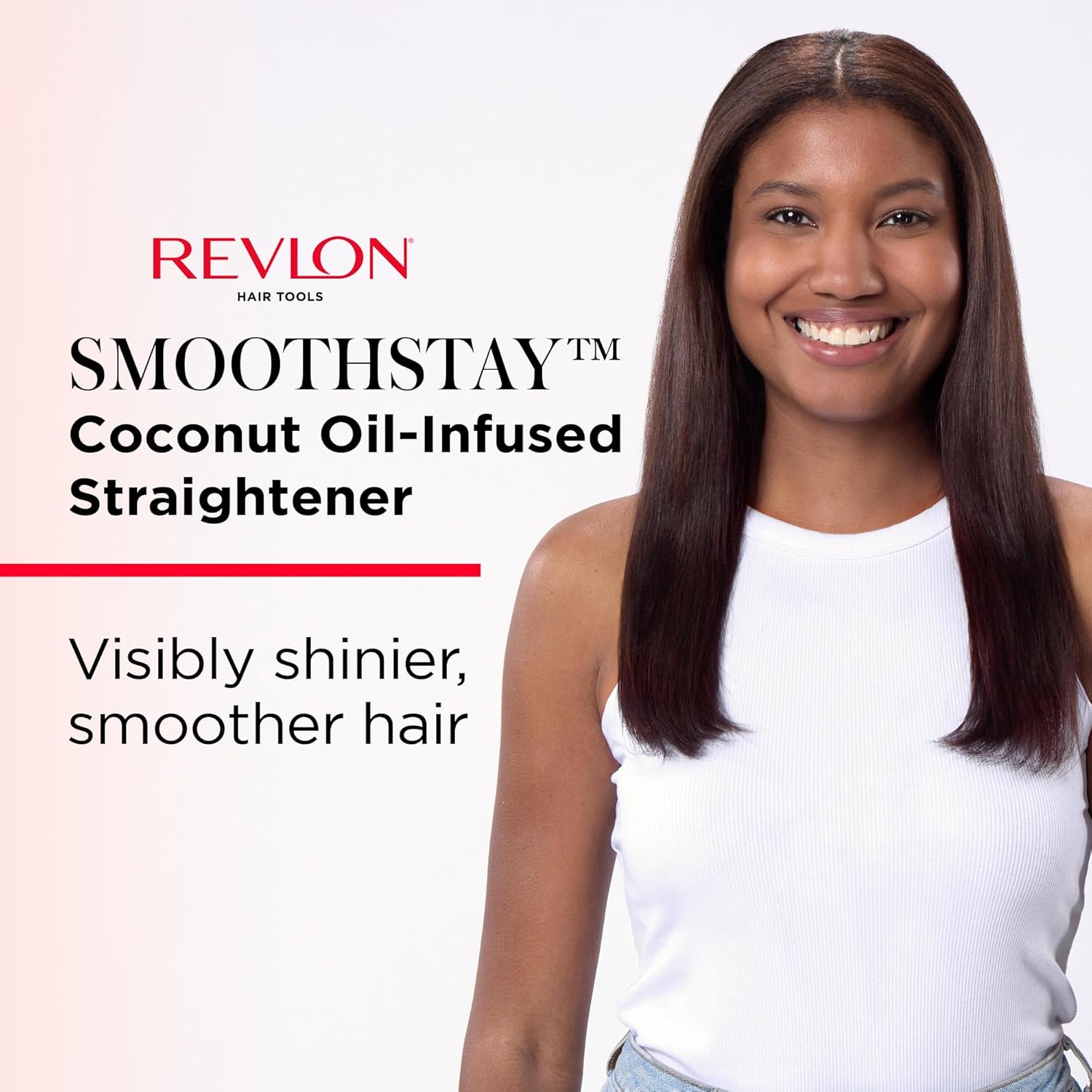 REVLON Smoothstay - Plancha de pelo de 1 pulgada – La plancha plana con infusión de aceite de coco