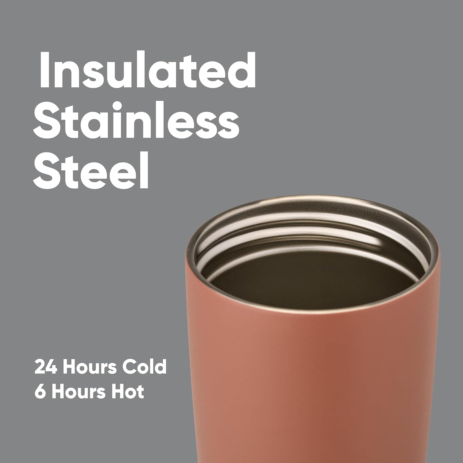 Owala SmoothSip Slider - Vaso de café de acero inoxidable con aislamiento 20 Oz