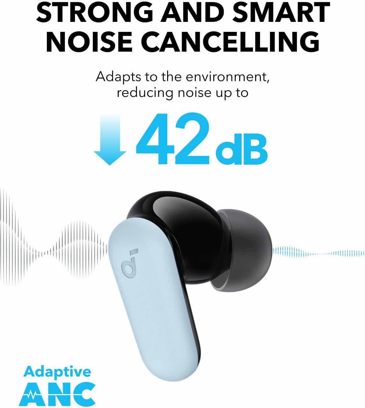 Soundcore P30i by Anker - Auriculares con cancelación de ruido inteligente, graves potentes