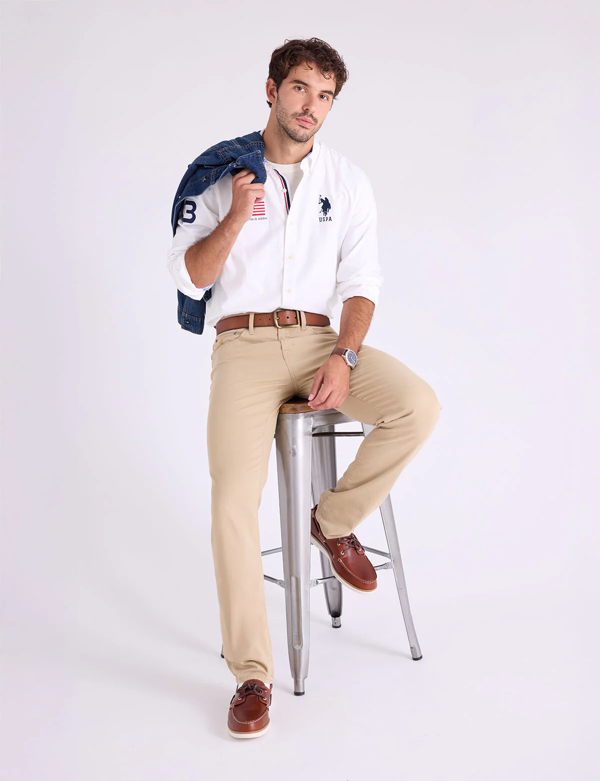 U.S. Polo Assn. Camisas de vestir de manga larga con botones Blanca USA