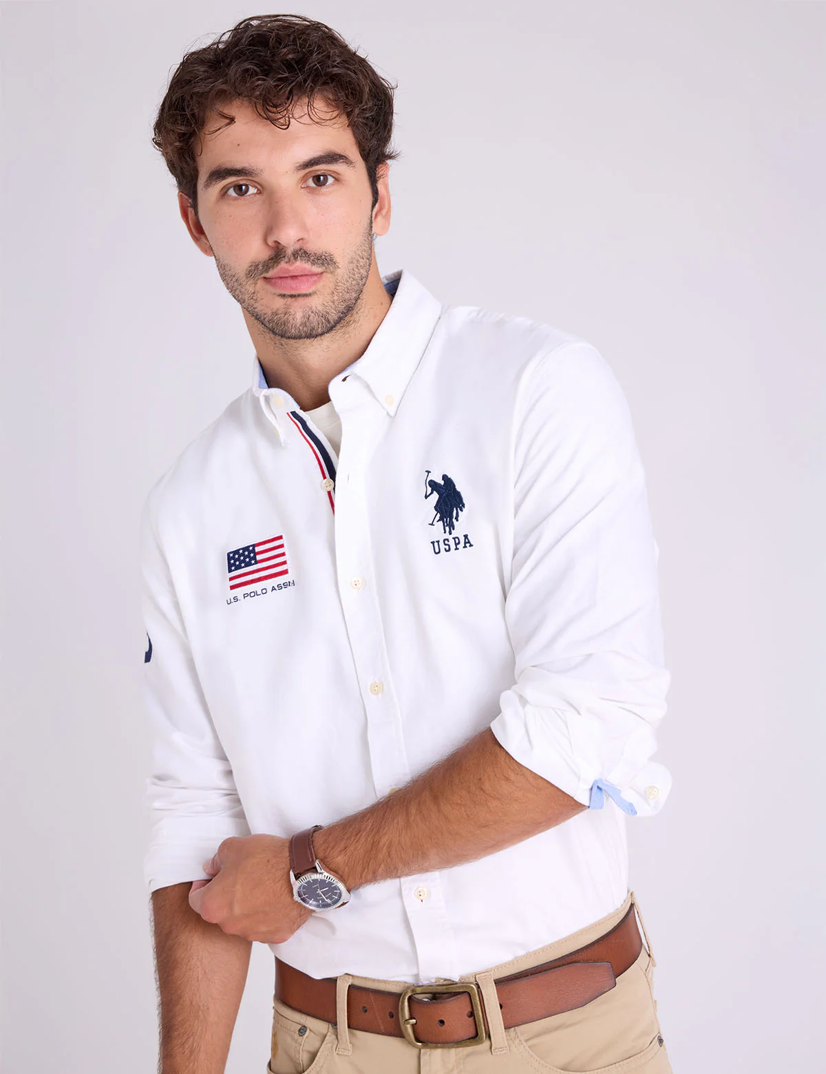 U.S. Polo Assn. Camisas de vestir de manga larga con botones Blanca USA