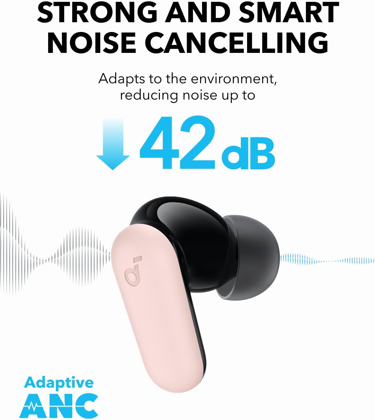 Soundcore P30i by Anker - Auriculares con cancelación de ruido inteligente, graves potentes