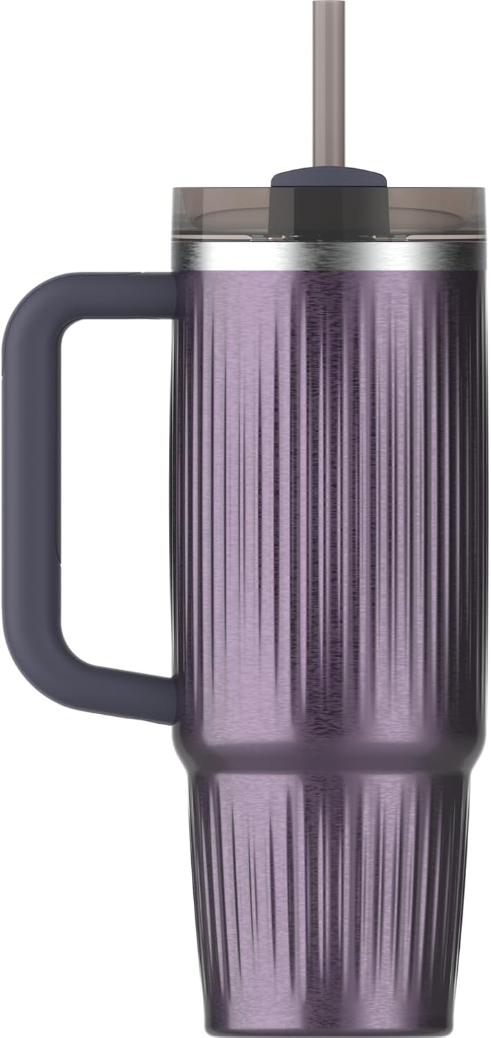 Stanley Quencher H2.0 - Vaso de acero inoxidable con asa, pajilla y tapa FlowState 30 Oz