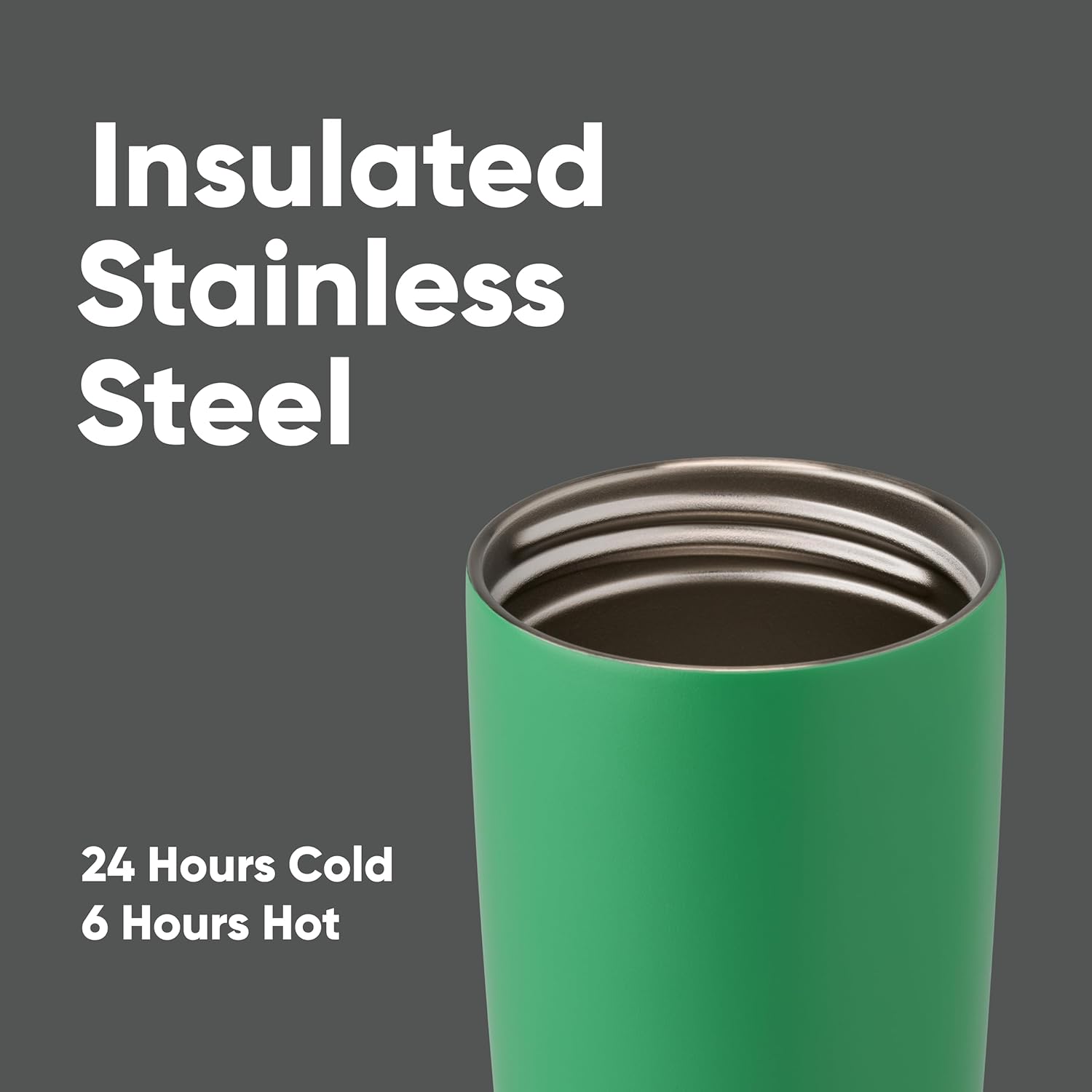 Owala SmoothSip Slider - Vaso de café de acero inoxidable con aislamiento 20 Oz