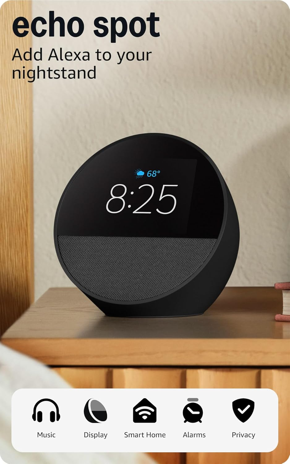 Amazon Echo Spot: ideal para mesitas de noche, oficinas y cocinas