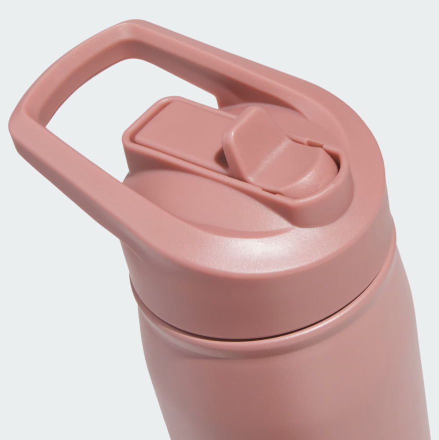 Adidas Botella de agua de metal con tapa de pajita, de 20 onzas, para agua caliente y fría
