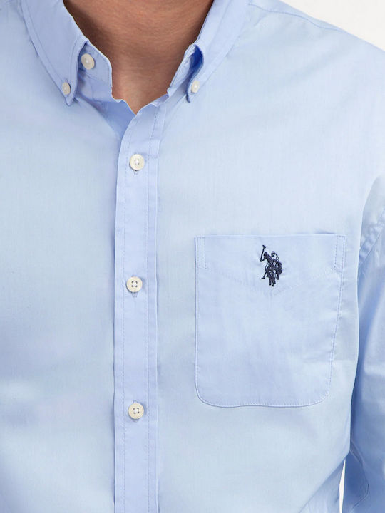 U.S. Polo Assn. Camisas de vestir de manga larga con botones Celeste