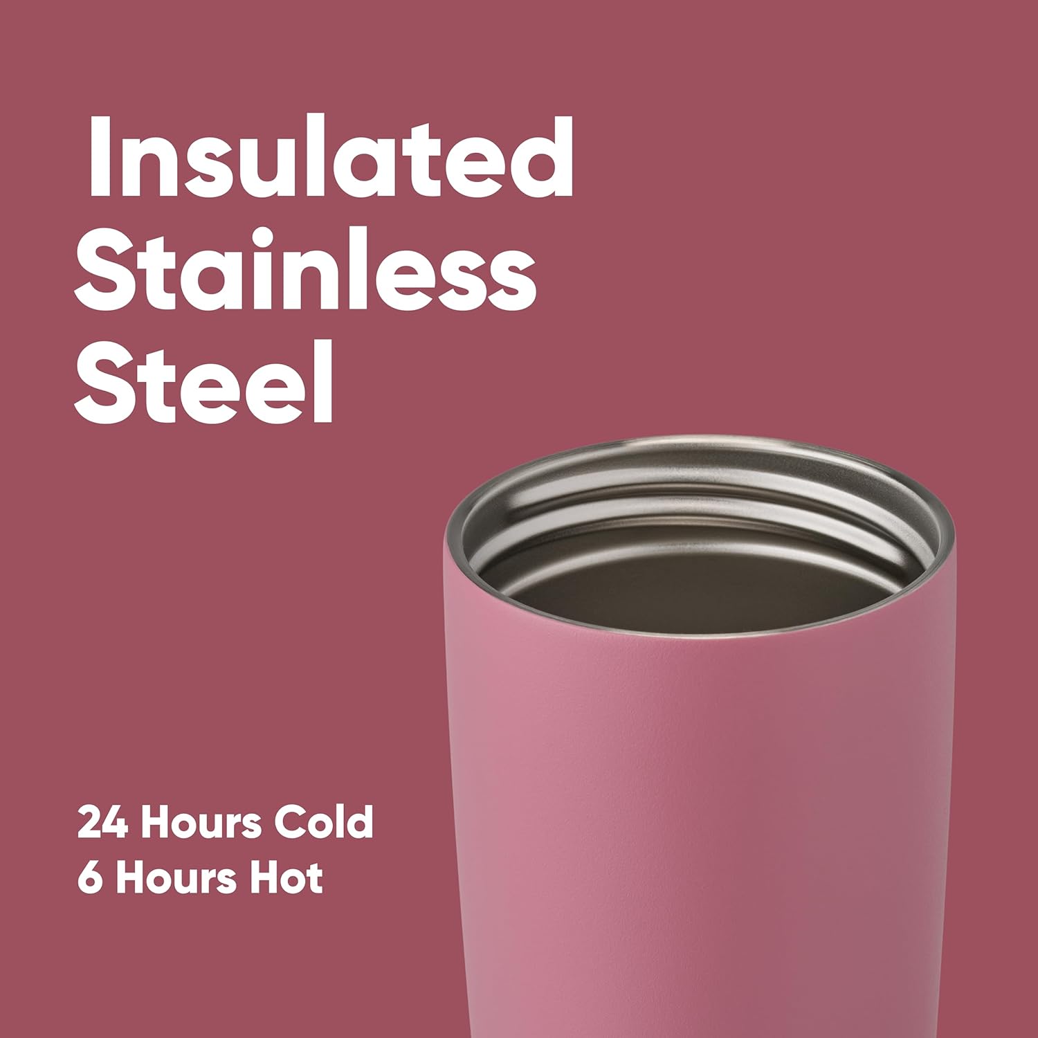 Owala SmoothSip Slider - Vaso de café de acero inoxidable con aislamiento 20 Oz