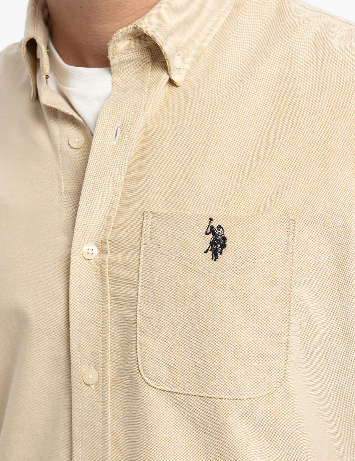 U.S. Polo Assn. Camisas de vestir de manga larga con botones Blanca Beige