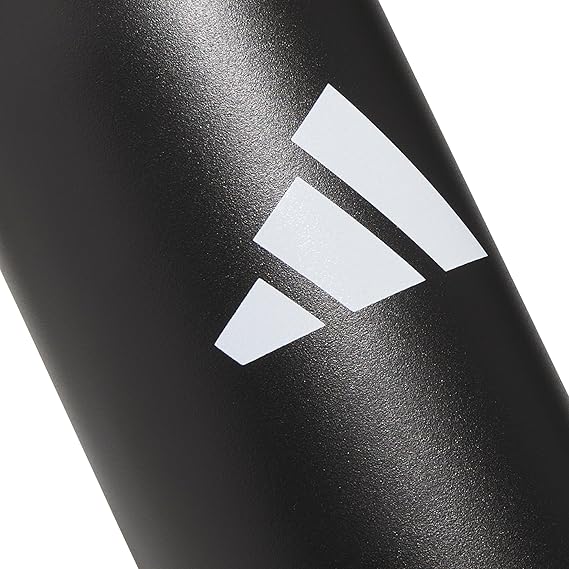 Adidas Botella de agua de metal con tapa de pajita, de 20 onzas, para agua caliente y fría