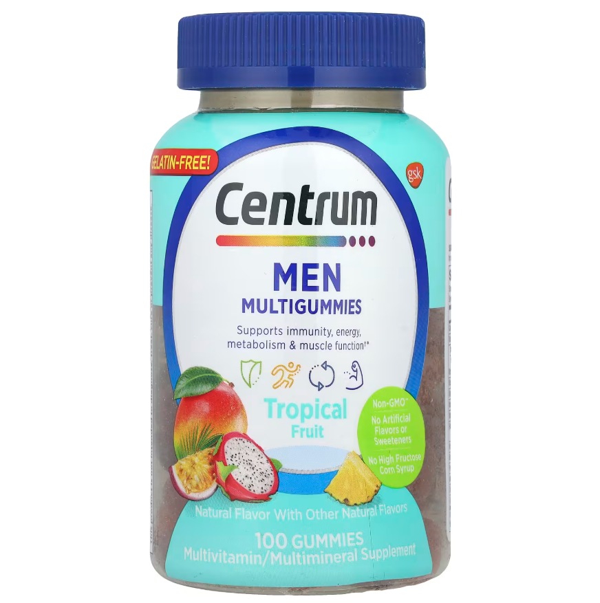 Centrum, Gomitas multivitamínicas para hombres, Frutas tropicales, 100 gomitas