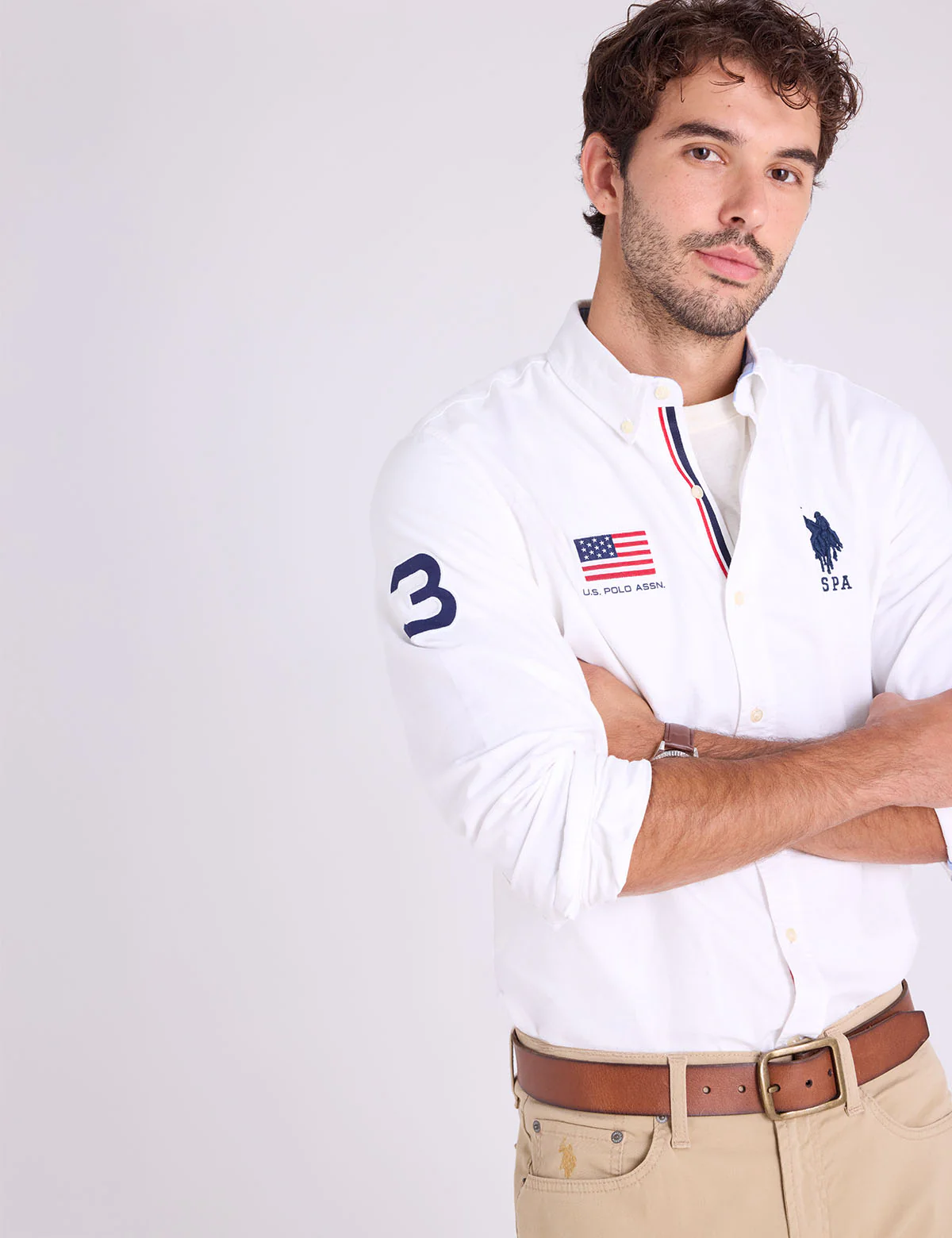 U.S. Polo Assn. Camisas de vestir de manga larga con botones Blanca USA