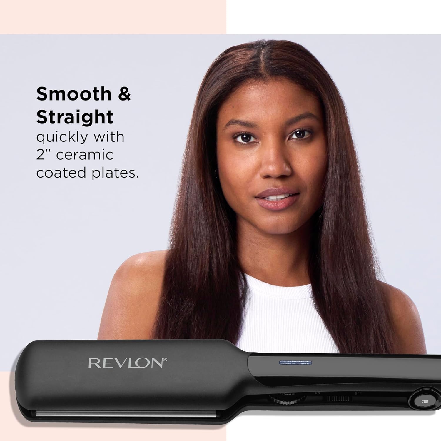 Plancha plana de cerámica para cabello Revlon Fast Results de 2 pulgadas