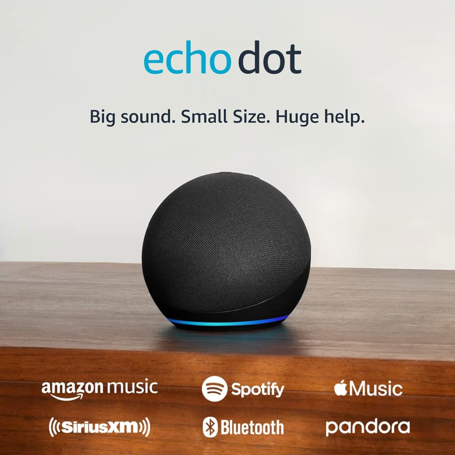Amazon Echo Dot: parlante Alexa con sonido vibrante, ideal para dormitorios, comedores y oficinas (carbón)
