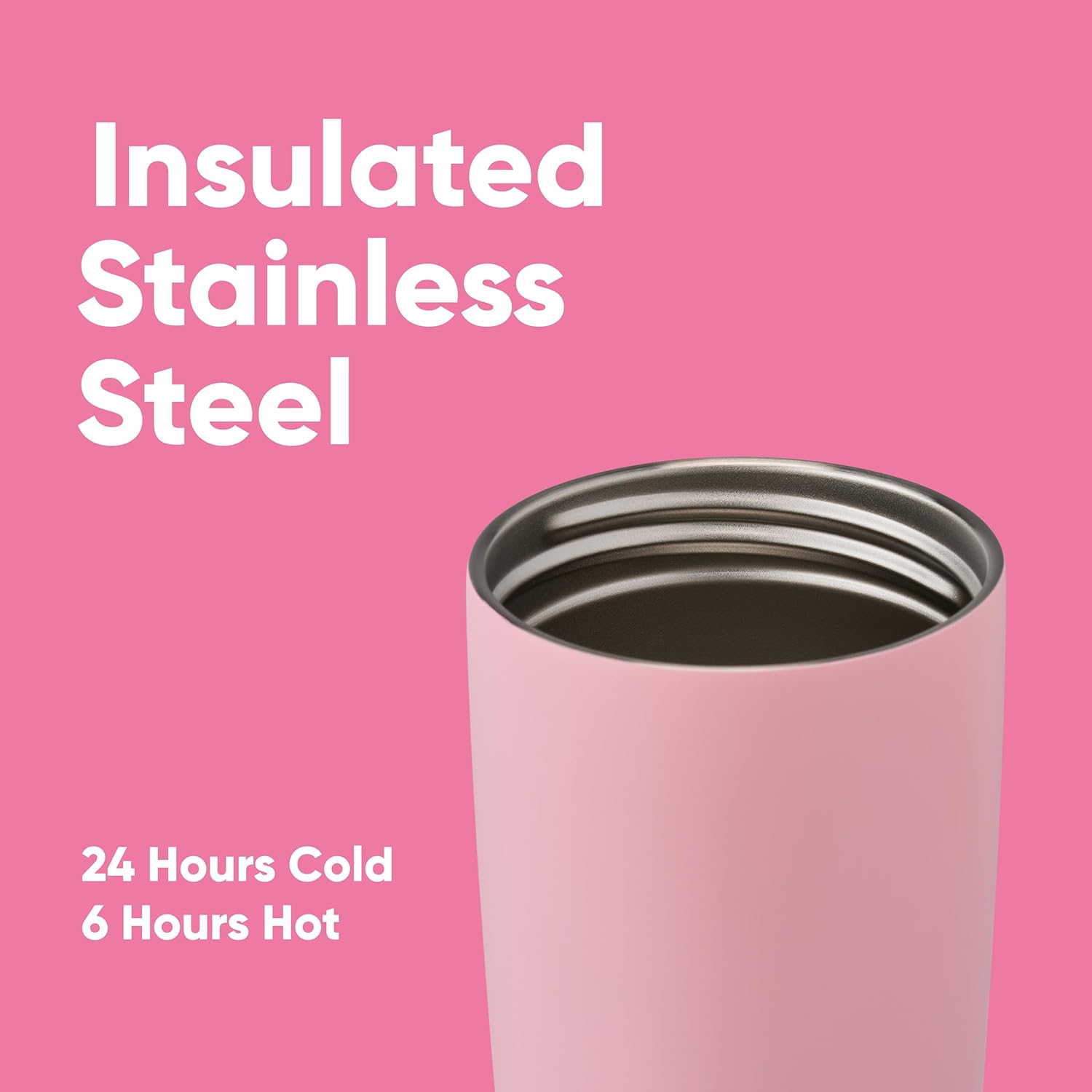 Owala SmoothSip Slider - Vaso de café de acero inoxidable con aislamiento 20 Oz