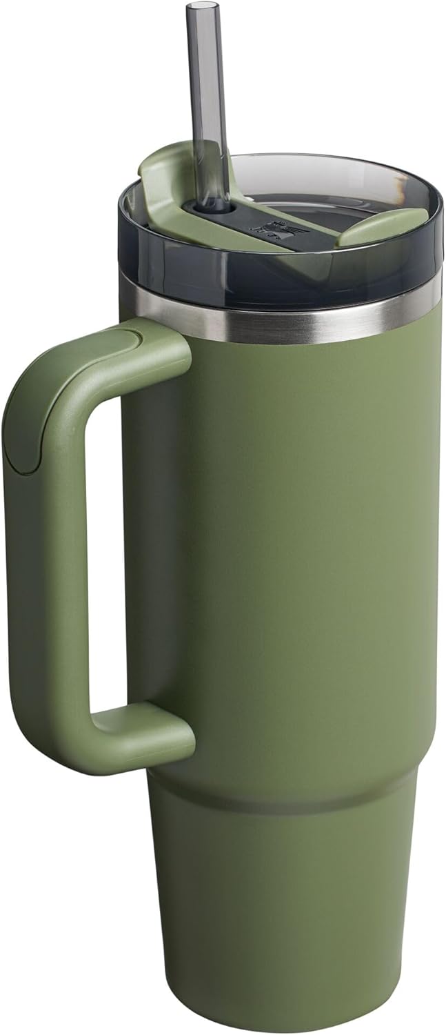 Stanley Quencher H2.0 - Vaso de acero inoxidable con asa, pajilla y tapa FlowState 30 Oz