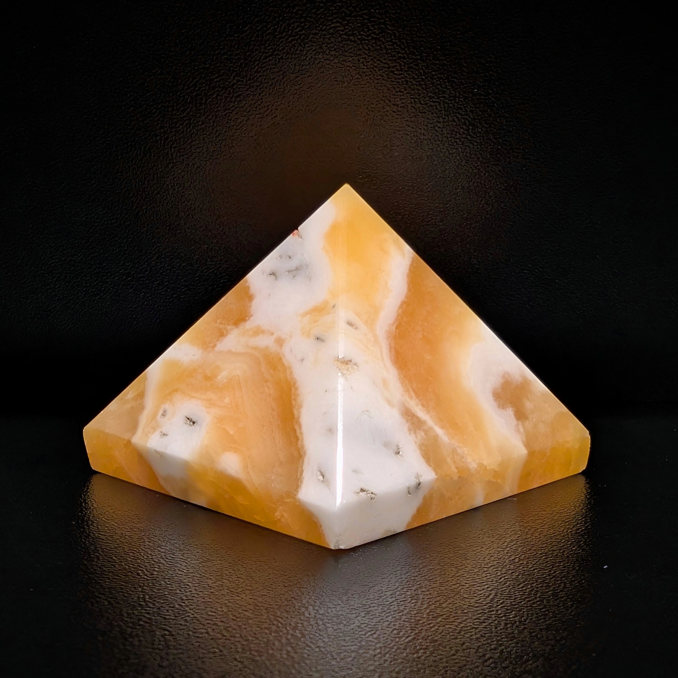 Orange Calcite Pyramid