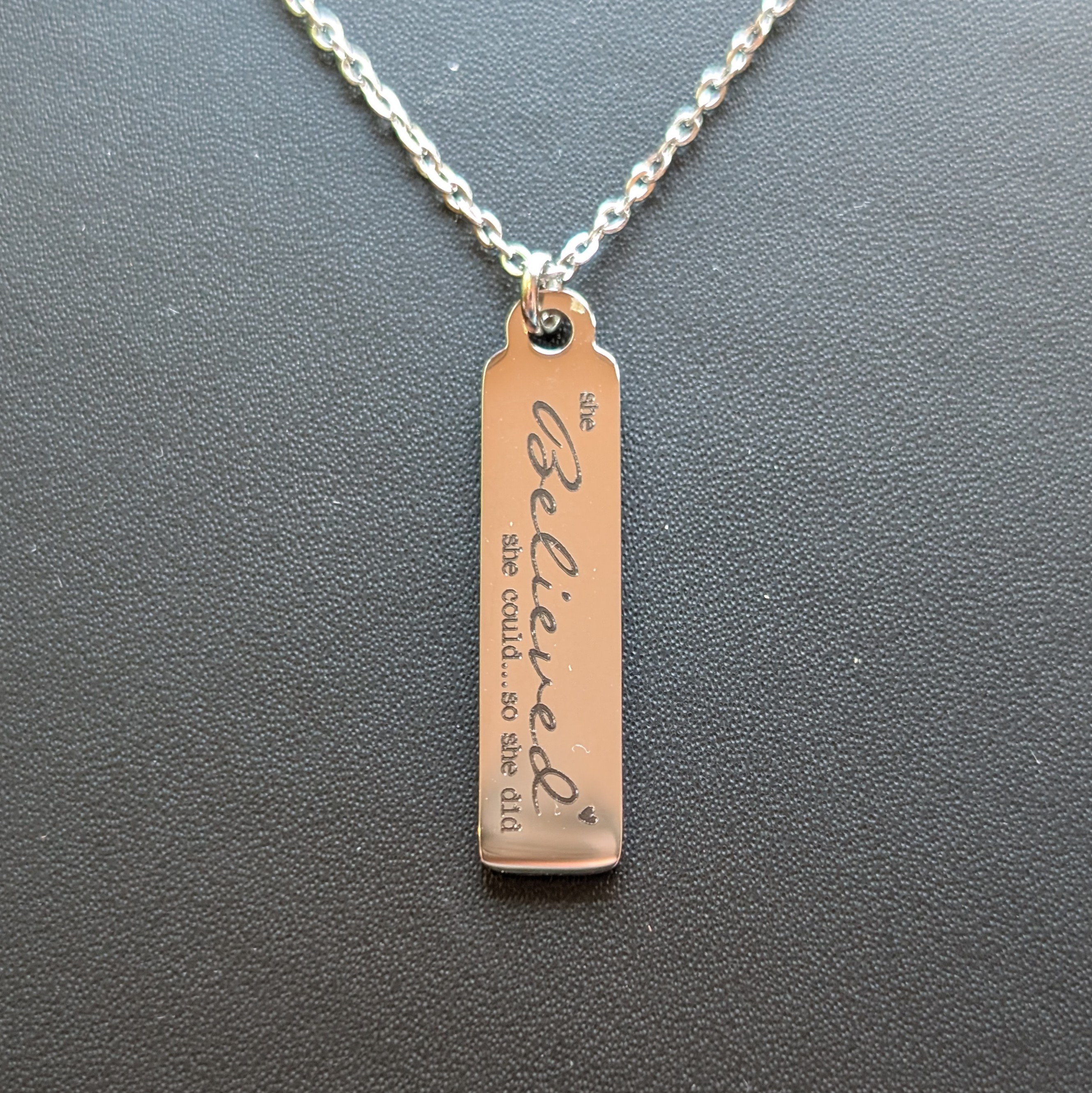 Believed Bar Pendant Necklace