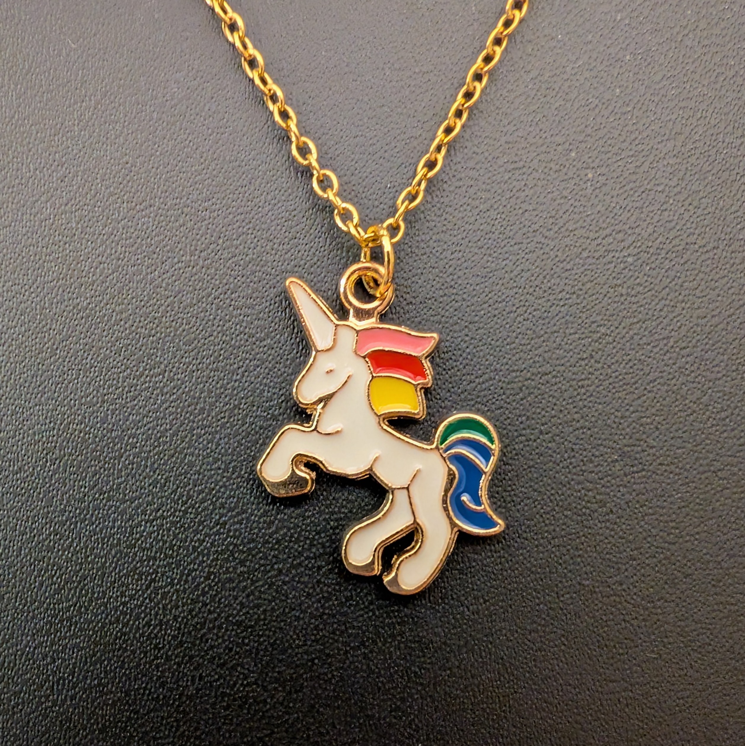 Enamel Unicorn Pendant Necklace