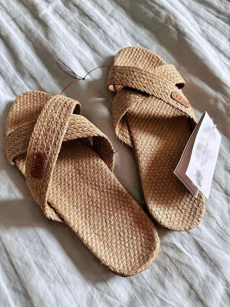 Hemp Men's Sandal Summer, Unisex Linen Slippers, Breathable Non-Slip House Shoes, Indoor Flip Flops for Men, Thai Linen Sandals for Men